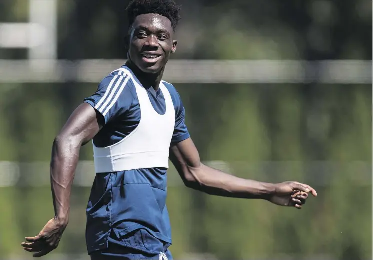  ?? THE CANADIAN PRESS ?? The Vancouver Whitecaps are reportedly looking for a league record US$18 million to transfer the rights to 17-year-old midfielder Alphonso Davies to Bayern Munich.