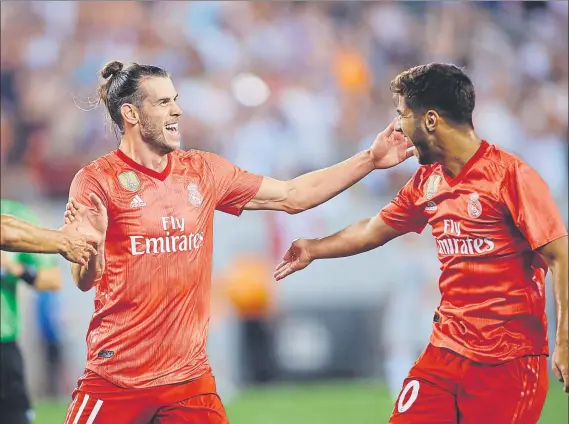  ?? FOTO: EFE ?? ejerció el papel de líder en la victoria del Real Madrid ante la Roma en el último partido de los blancos en Estados Unidos