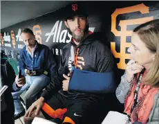  ?? MARCIO JOSE SANCHEZ/THE ASSOCIATED PRESS ?? San Francisco Giants pitcher Madison Bumgarner injured his shoulder and ribs riding a dirt bike.