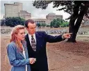  ?? [THE OKLAHOMAN ARCHIVES] ?? Torrey and Hans Butzer are shown in 1997, looking over the site that would become the Oklahoma City National Memorial.