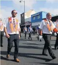  ??  ?? PARADE Orangemen at Ardoyne