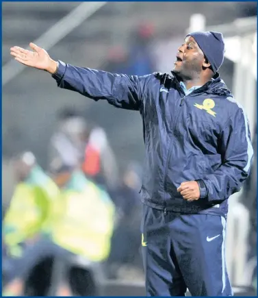  ??  ?? Mamelodi Sundowns coach Pitso Mosimane will be under pressure from the get-go in the new season.
