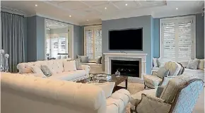  ?? MARK SCOWEN ?? Resene Dusted Blue works beautifull­y in this room designed by Masonry Designs Solutions.