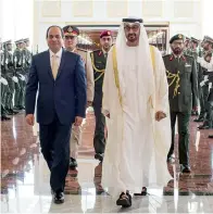  ?? Wam ?? Shaikh Mohammed bin Zayed receives Abdel Fattah Al Sisi in Abu Dhabi on Tuesday. —