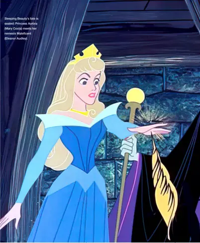  ?? ?? Sleeping Beauty’s fate is sealed: Princess Aurora (Mary Costa) meets her nemesis Maleficent (Eleanor Audley).