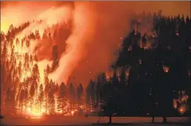  ?? Ethan Swope Associated Press ?? THE DIXIE FIRE destroys trees Aug. 21 in Genesee, Calif. Ken Pimlott, a retired Cal Fire chief, says roughly 1 in 8 acres in California burned over the last decade.