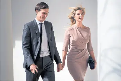  ?? AFP ?? Jared Kushner junto a su esposa, Ivanka Trump, en la Casa Blanca