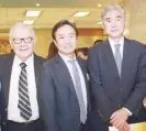  ??  ?? Representa­tive Feliciano “Sonny” Belmonte, Jr., Alfred Ty and ambassador Sung Y. Kim