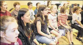  ?? LYNN CURWIN/TRURO NEWS ?? Young people taking part in the summer Marigold Youth Spotlight Theatre go through a voice lesson. The children will perform Mary Poppins Jr. this month.