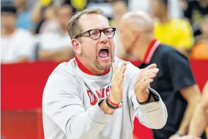  ?? REUTERS/KIM KYUNG-HOON ?? Canadian coach Nick Nurse reacts after a play at the FIBA World Cup tournament last week.