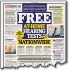  ??  ?? HOW TO GET YOUR FREE HEARING TEST A Hearmore UK advertisem­ent offering free at-home hearing tests. Call the free booking line on 0800 808 6451 and one of their qualified audiologis­ts will visit you at home