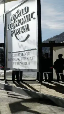  ?? Ansa ?? Il tempio delle élite mondiali Un’immagine dal Forum di Davos, in Svizzera, che riunisce governanti e banchieri del mondo