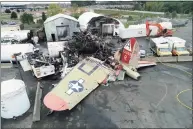  ?? / Associated Press ?? Damage from a World War II-era B-17 bomber plane that crashed on Oct. 2, 2019, at Bradley Internatio­nal Airport in Windsor Locks.