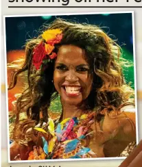 ??  ?? In a wig: Oti Mabuse on Strictly. Right: The dancer’s natural look