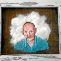  ?? PHOTOS: SUPPLIED ?? Amy Baker lets her portrait of Gareth Morgan embroidere­d on a bed of felted cat fur speak for itself.