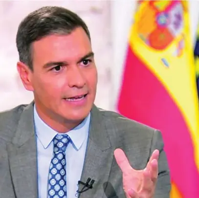  ?? EFE ?? El presidente del Gobierno, Pedro Sánchez, en la entrevista de anoche en TVE desde La Moncloa