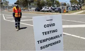  ?? Photograph: Con Chronis/AAP ?? Some people seeking PCR tests have been turned away from Covid clinics 30 minutes after opening due to it already being over capacity.