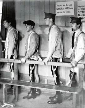  ??  ?? Patients are taught to use their new artificial limbs, c1915–20. The First World War was a catalyst for great advances in prosthetic­s