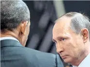  ?? Foto: AFP/Smialowski ?? Letztes Treffen zweier Präsidente­n: Barack Obama (links) und Wladimir Putin beäugten einander stets skeptisch.