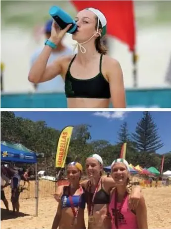  ??  ?? Ellie Beer (top and above with friends) is under the Gold Coast Academy of Sport umbrella.