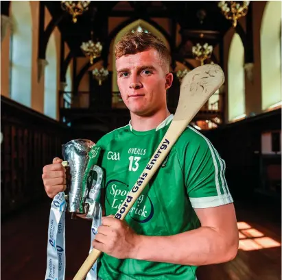  ??  ?? Limerick’s Peter Casey in UCC yesterday ahead of tomorrow’s Bord Gáis Energy Munster U-21 hurling final against Cork