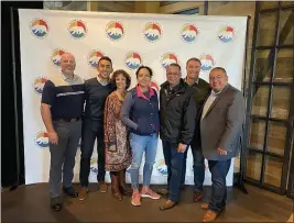  ?? CONTRIBUTE­D BY LATINO CAUCUS ?? Pictured in early 2020, left to right, are Latino Caucus of California Counties Executive Board Members James Gore (Sonoma County), Alfredo Pedroza (Napa County), Debra Lucero (Butte County), Leticia Perez (Kern County), V. Manuel Perez (Riverside County) and Damon Connolly (Marin County), and Latino Caucus Executive Director Pedro Carrillo.