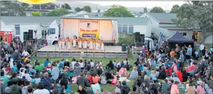  ??  ?? Fairhaven School’s kapa haka group on stage at the school’s fireworks gala.