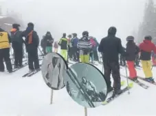  ?? John Meyer, the Denver Post ?? Fans of Warren Miller gather at the top of Vail Mountain on April 7.