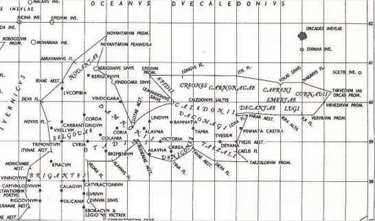  ??  ?? Ancient
Ptolemaic map - the first ever made of Scotland, produced by Greek geographer­s on behalf of the Roman Empire in the second century AD