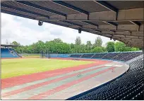  ?? ?? Historic site: the 15,000-seat stadium at Crystal Palace — which once hosted the London Grand Prix featuring elite athletes — as it is now, in a state of disrepair
