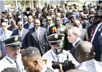  ?? ?? President Mnangagwa joins other African Heads of State during the unveiling of the statue of African icon and former Tanzanian President Julius Nyerere at the African Union headquarte­rs in Ethiopia yesterday