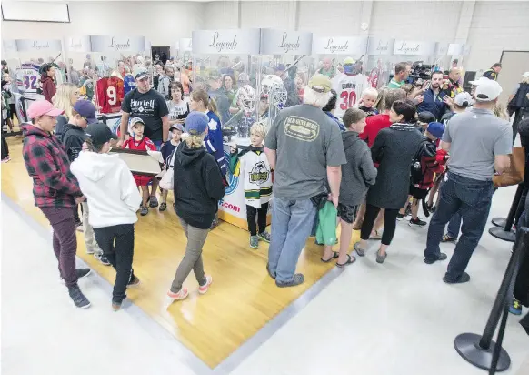  ?? LIAM RICHARDS ?? Families poured into Elgar Petersen Arena on Friday for Humboldt Hockey Day, an event made even more memorable by the Stanley Cup coming to town.