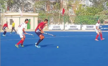  ?? HOCKEY INDIA ?? Players in action on the second day of hockey nationals in Lucknow on Friday.