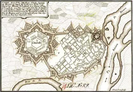  ??  ?? A la izqda., un plano de la ciudad fortificad­a de Casale Monferrato, en el siglo xvii.
A la dcha., el conde-duque de Olivares, retratado por Velázquez.