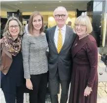 ??  ?? Susan Clifford from the U of C faculty of arts, left, Tallin Energy general counsel Tamara Shawa, DLA Piper partner Robert Calvert and his wife, Ann Calvert, U of C’s senior adviser to the provost, attended Art & Martini’s.