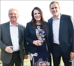  ?? JAMES MILLER/The Daily Courier ?? Renee Wasylyk is flanked by Okanagan Conservati­ve MPs Mel Arnold, left, and Dan Albas after announcing she will seek the Conservati­ve nomination in KelownaLak­e Country.