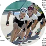  ??  ?? A then 17-year-old leads the field in at the Oceania Roller Sport Championsh­ips in 2006.