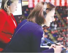  ??  ?? Leah Hextall's first play-by-play gig was calling four games in the Canadian Women's Hockey League in the 2018 season.