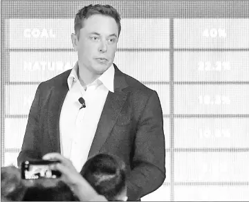  ??  ?? Musk is pushing boundaries of rocket science. — Bloomberg photo