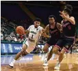  ?? JOE CRAVEN / WRIGHT STATE ATHLETICS ?? Wright State guard Trey Calvin has become one of the premier players in the Horizon League. He ranks second in scoring with a 20.3 average and fifth in assists at 3.9.