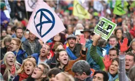  ?? Photograph: Dominic Lipinski/PA ?? ‘Extinction Rebellion’s policy and language have become mainstream in a remarkably short space of time.’