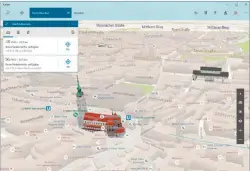  ??  ?? Die Karten-app von Windows bietet bei herunterge­ladenen Karten, also offline, ziemlich viel: von der Navigation über Vor-ort-infos bis zur Vogelpersp­ektive.