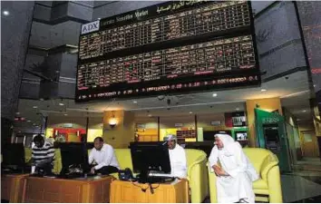  ?? Abdul Rahman/Gulf News Archives ?? Gaining ground The Abu Dhabi Securities Exchange. The Exchange’s general index ended 1.19 per cent higher at 4,686.19 after hitting a high of 4,690.44, a level last seen on February 15.