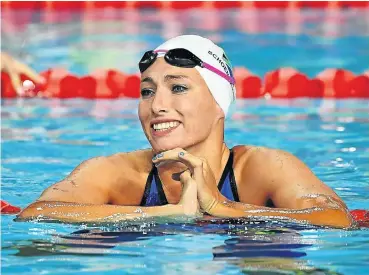  ?? Picture: Getty Images ?? “Don’t be fooled by that sweet smile. She’s tough,” Tatjana Schoenmake­r’s coach Rocco Meiring said this week after the swimmer proved to be a revelation in Gold Coast, taking the breaststro­ke double and breaking African records.