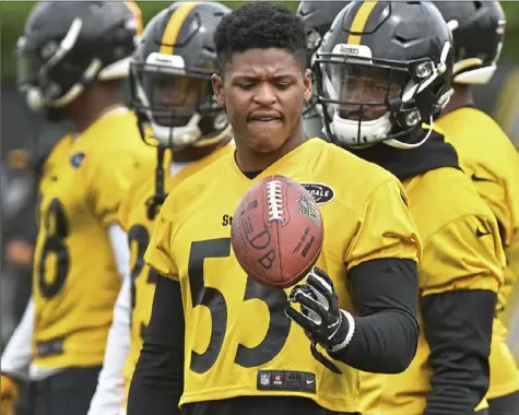  ?? Peter Diana/Post-Gazette ?? Steelers first-rounder Devin Bush finished organized team activities as the likely starter at inside linebacker.