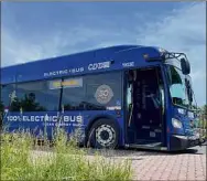  ?? CDTA ?? The Nature Bus makes a stop on its maiden trip. The bus is free and stops at six locations around Albany in addition to preserves around the region.