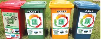  ??  ?? Colour-coded bins for Zimbabwe