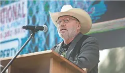  ?? PHOTOS BY MEG POTTER/THE REPUBLIC ?? Rusty Thomas speaks at the End Abortion Now rally at the Arizona state Capitol on Friday.