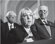  ?? ANDREW HARNIK/AP ?? Sen. Patty Murray, D-Wash., worked with Sen. Alexander on the deal, which would reinstate federal payments to health insurers through 2019.