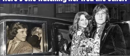  ??  ?? MAKING HER CHOICE: Randall casts an adoring glance from the car as Charlotte marries Bryan in London in 1972